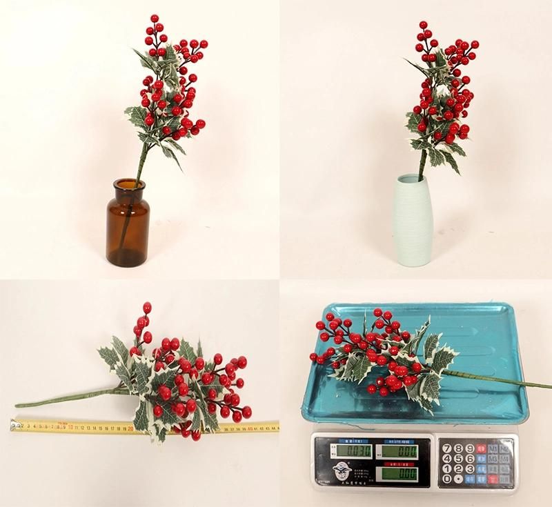 Christmas Decorative Artificial Red Berry Foam Fruits Christmas Plastic Flower Berries Christmas Picks