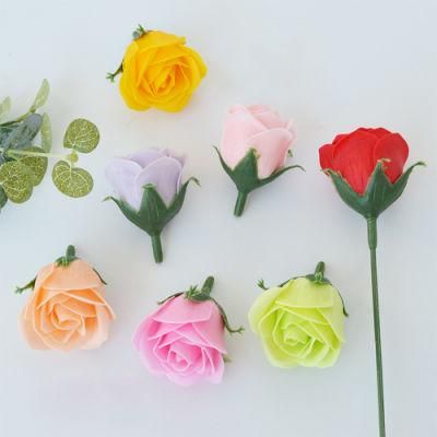 50PCS Artificial Flower 3cm 3layers Artificial Soap Rose Flower Head