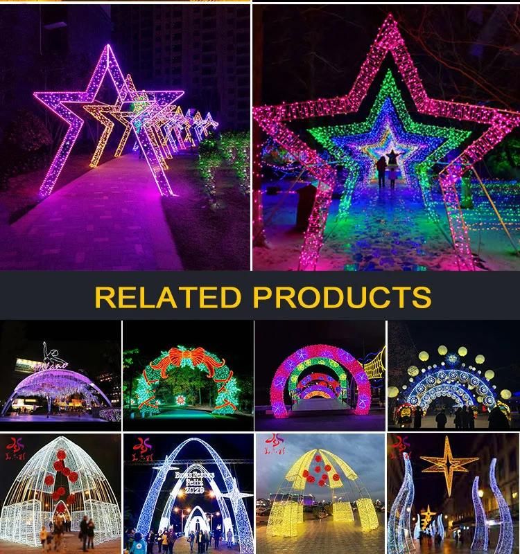 Outdoor LED Illuminated Christmas Decoration Luminous Xmas Arch Light Display
