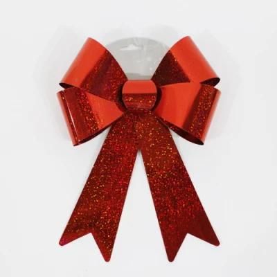 Gold Print PVC Decoration Bowknot Christmas Ornament Bowknot Festival Bowknot