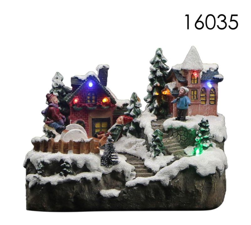 Great Design of Ball Train Rotation Feature Scene with LED Lights for Christmas Gifts House Decorations for Kids