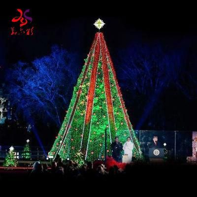 RGB Light Program Flocked Natural Commercial Slim Christmas Tree