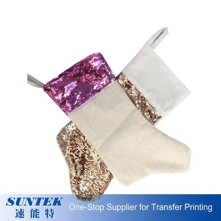 Top Seller Wholesale Sequin Stocking Socks for Heat Press Magic Sublimation Hanging Christmas Socks
