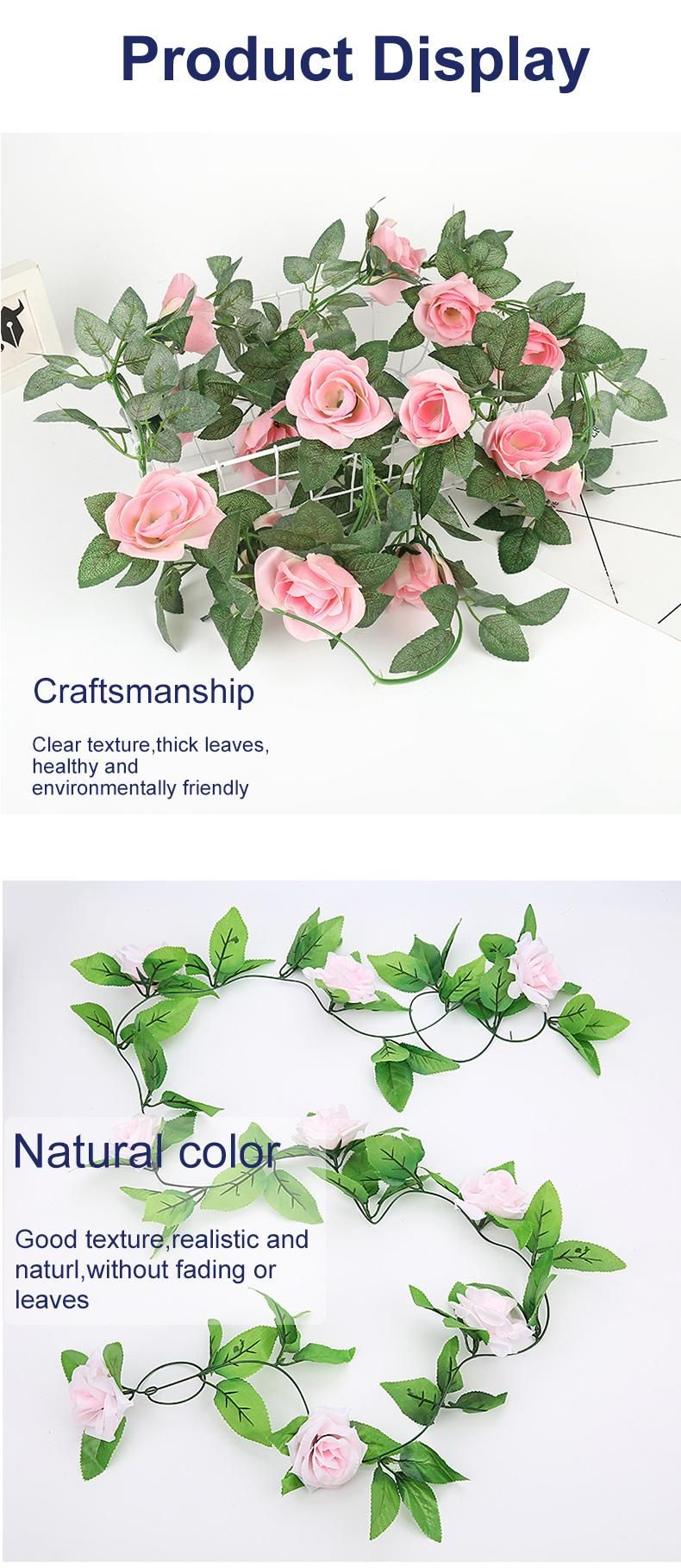 Evergreen Garland with Flower Christmas Wreath for Front Door, Artificial Wreath Hanging, Glitter Ornaments for Home Party Decoration Holiday Winter Gift