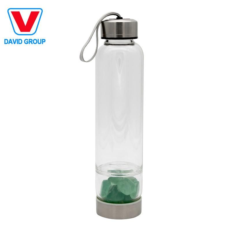 Customized Packing Logo Printing High Quality Natural Crystal Stone Crystal Glass Water Bottle