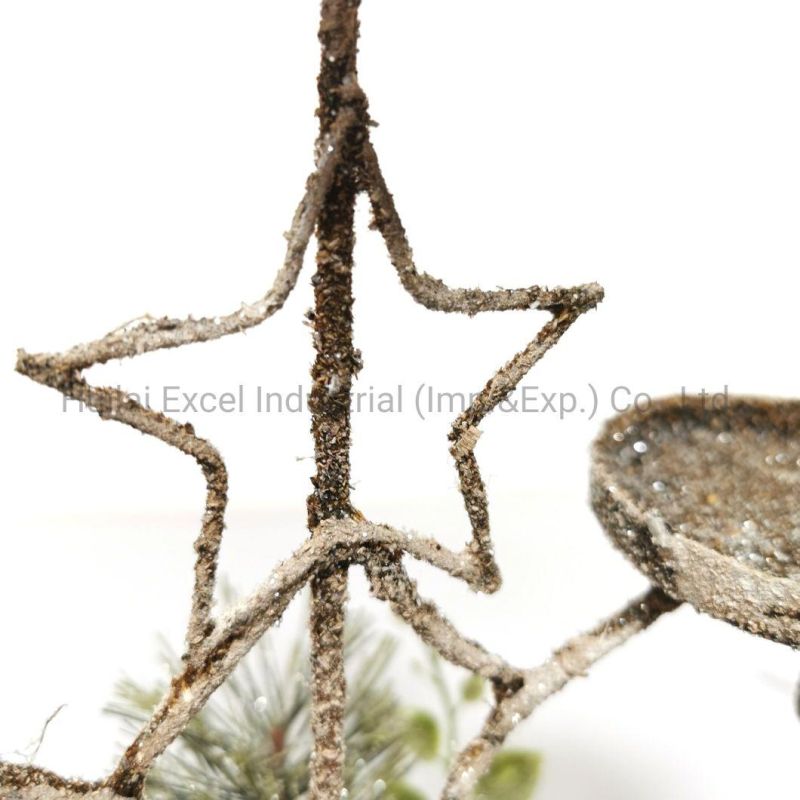 Christmas Decorations Wire Candlestick Christmas Candle Holder Artificial Ornament Candleholder