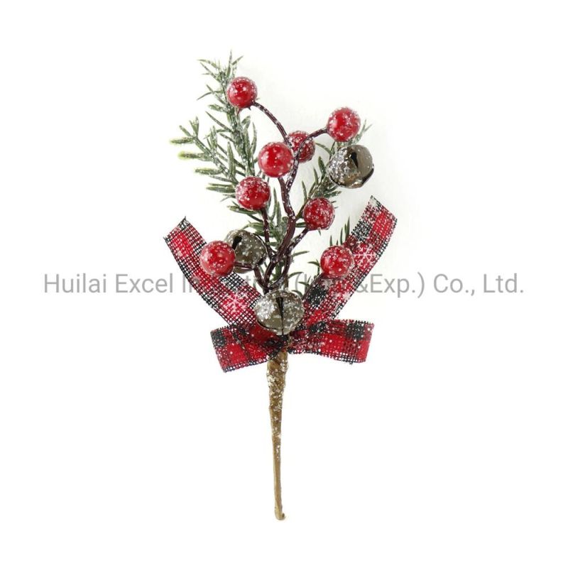 Mini Christmas Berry Pick Decoration Natural Pinecone Floral Branch Pick
