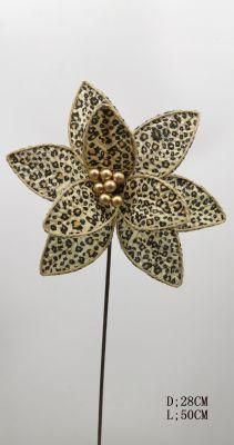 Ytcf109 Unique Leopard Print Christmas Flower with Poinsettia Type