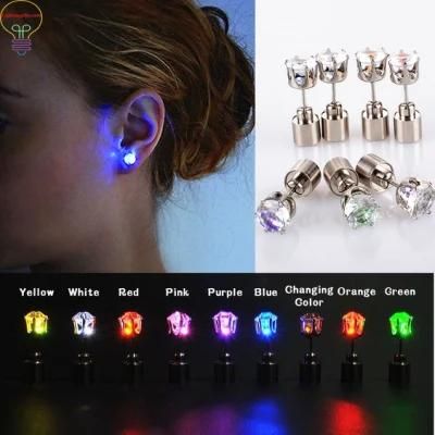 LED Light up Earrings LED Lights Party Gifts Crystal LED Earrings Studs Flashing Blinking Earrings