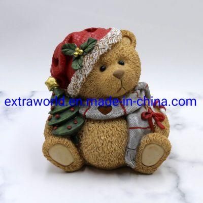 Wholesale Resin Christmas Decoration Cute Bear for Gift