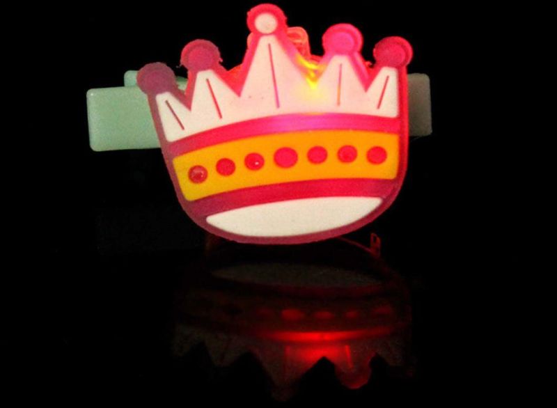 Soft PVC Princess Cartoon Blinking Hair Barrette LED Hair Clip