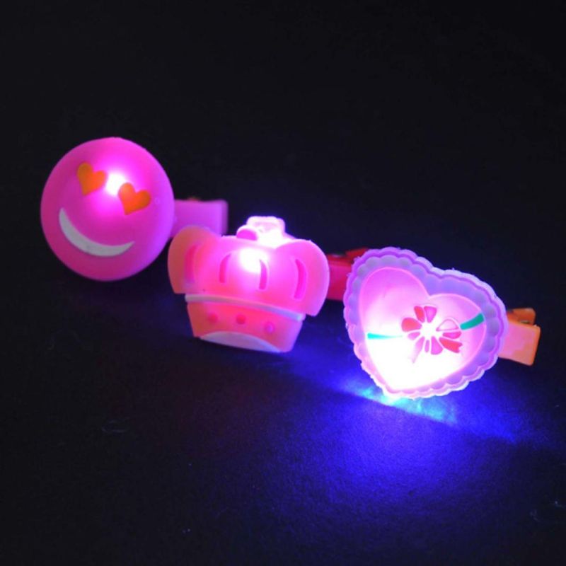 Cartoon Glowing Hair Clip Soft Flash Tail Hairpin Light