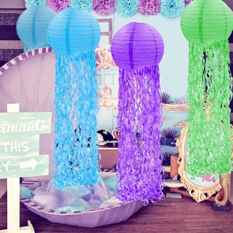 4 Color 12inch 30cm Paper Sea Jellyfish Pendant Supply Jellyfish Paper Lantern Jellyfish Decorative Aquarium Decorative Children′s Park Decorative Props