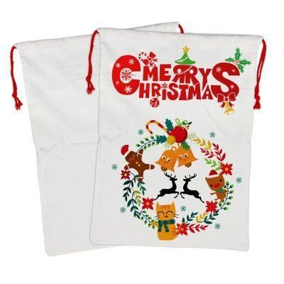 Wholesale Christmas Gift Bag Personalised Burlap Santa Sack for Sublimation