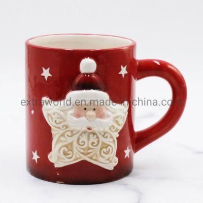 Christmas Mug Ceramic Coffee Mug Cup with Star Shaped Santa