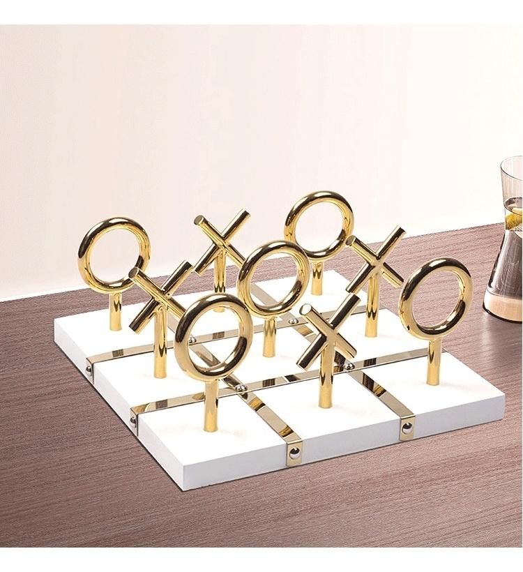 Modern Centerpiece Table Decor Accessories Living Room Checkerboard Stainless Steel Ornaments