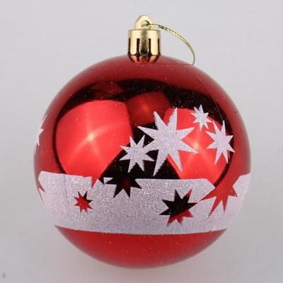 New Design Plastic Red Painted Tree Hanging Balls
