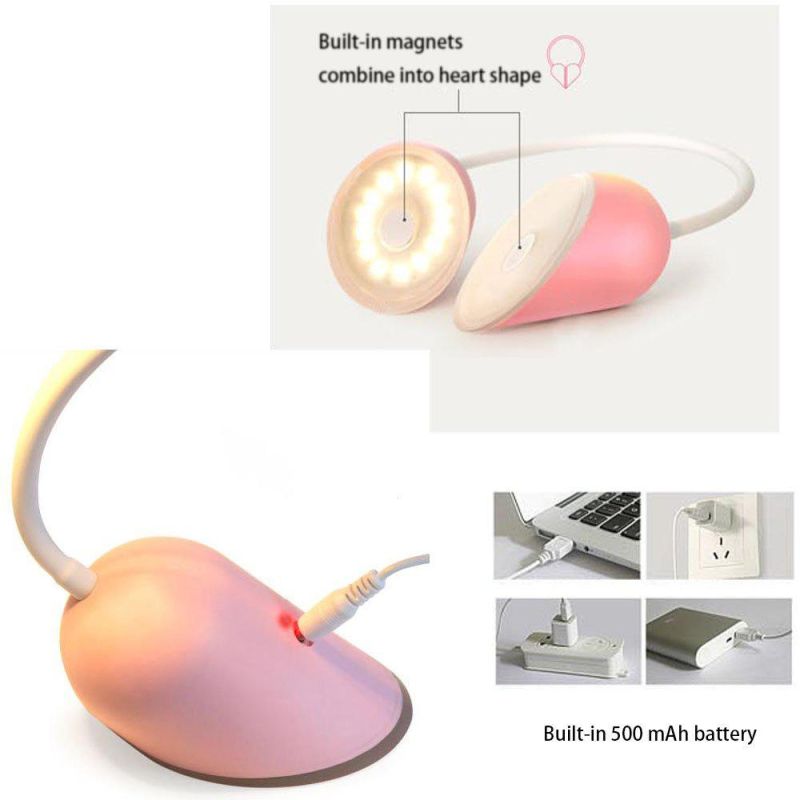 Life Heart Lock Type LED Reading Light USB Charging