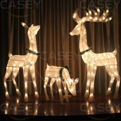 Outdoor Christmas Decoration 3D Motif LED Christmas Lighting Deer for Sale