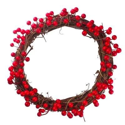 Red Berry/Leaves Wreath, Christmas Wreath