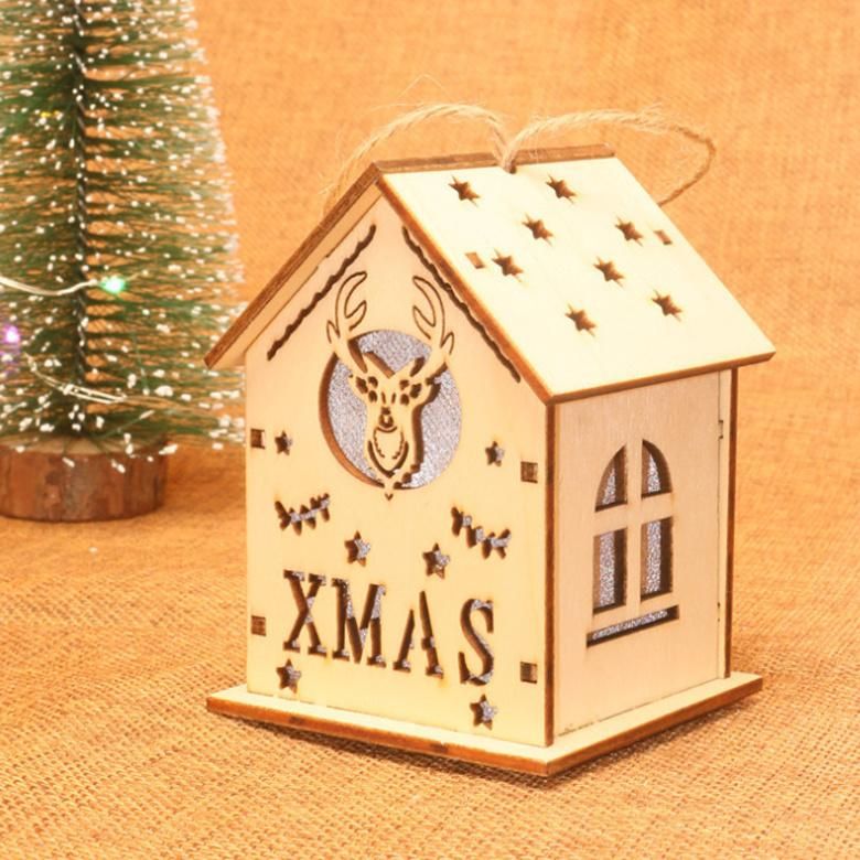 Christmas Wooden House for Home Decoration