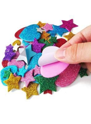 Promotion Sales Cheap 60PCS Glitter Star Heart Design EVA Foam Paper Sticker for Easter Day