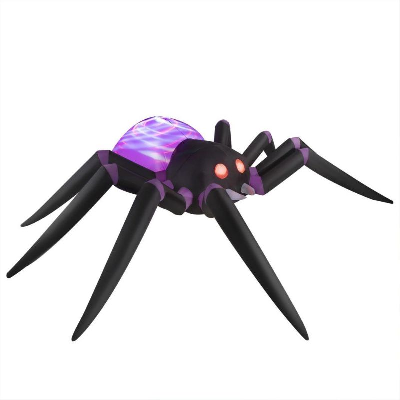 12 FT Long Halloween Inflatables Giant Purple Spider Inflatable Outdoor Halloween Decorations with Build-in LEDs, Blow up Halloween Decorations