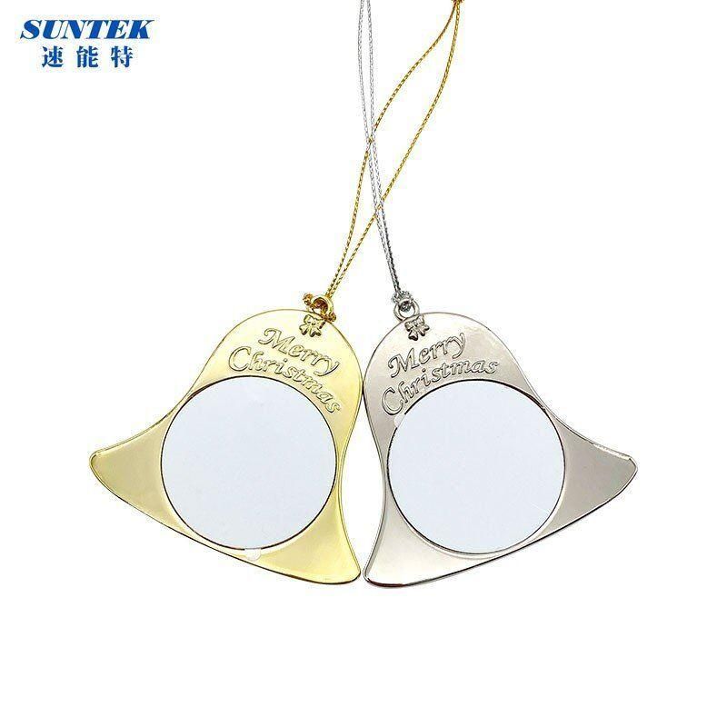 Sublimation Christmas Bell Double Sided Metal Ornament