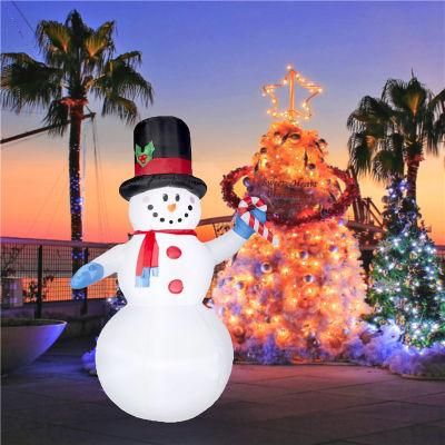 Channal Happy Inflatable Snowman with Scarf House Lawn Decorations