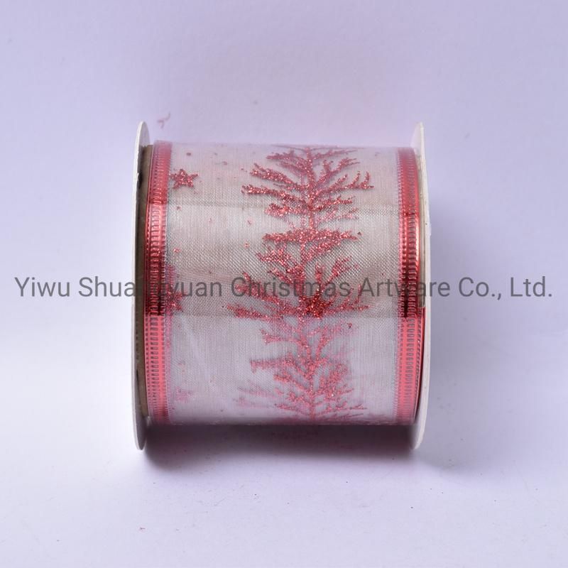 Christmas Ribbon Decor for Holiday Wedding Party Decoration Supplies Hook Ornament Craft Gifts