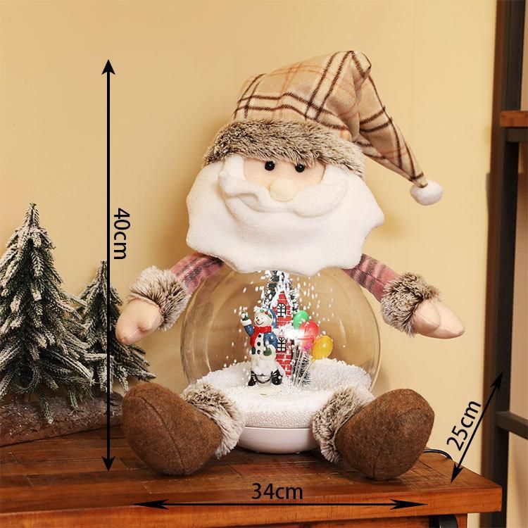 Cross-Border New Christmas Decorations Creative Snow Music Doll Ornaments Santa Claus Snowman Gifts for Girls