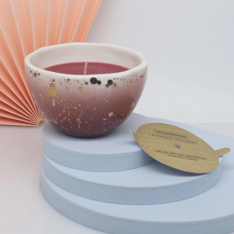 Luxury Middle Size Customized Ceramic Scented Candle for Home Decoration