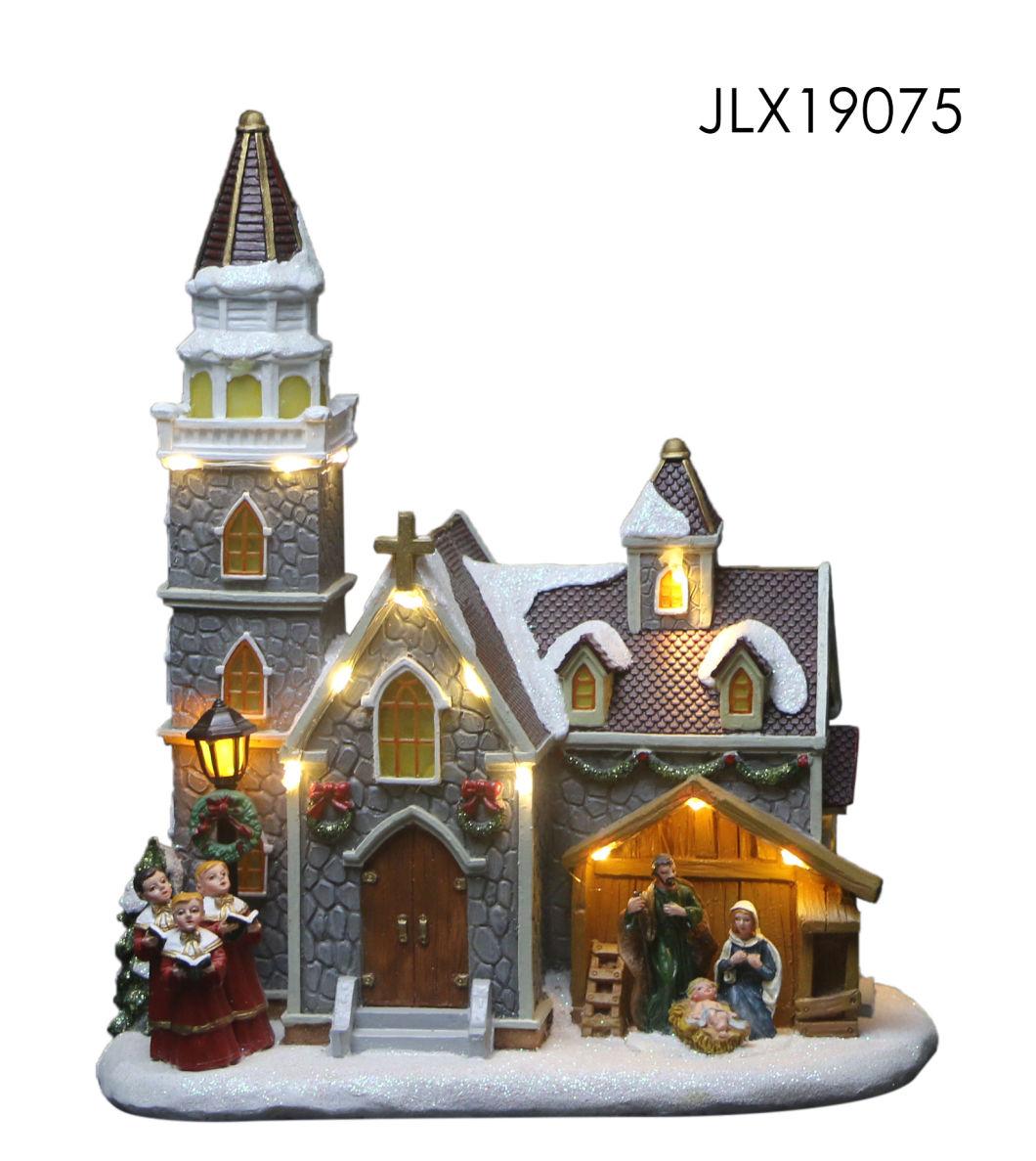 New Arrival Designs of Christmas Lighthouse with LED Lights with 8 Songs Music for Living Room Decorations