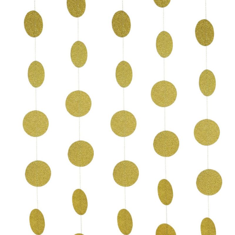 (Gold, Silver) Circle Garland Circle Dots Paper Garland Strand DIY Garlands Photo Props Home Bridal Shower Wedding Decoration
