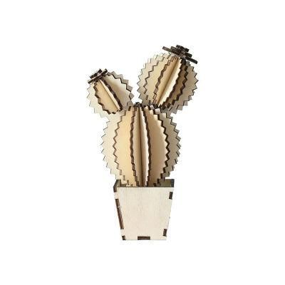 Wood DIY Crafts Cutouts Wooden Cactus Tabletop Decoration for DIY Projects Cactus