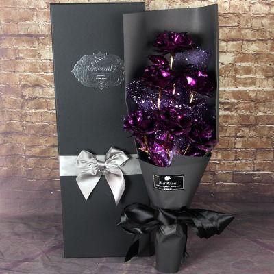 24K Artificial Forever Rose Bouquet, Gold Foil Wedding for Her Artificial Forever Rose Bouquet