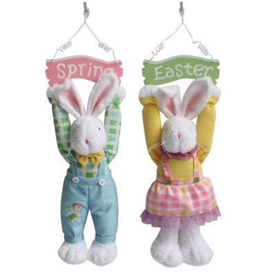 OEM/ODM Sponge Velvet Easter Bunny &amp; Turnip Decoration Brand Word Plate Candy Basket Easter Throw Pillow Cute Cartoon Easter Gifts