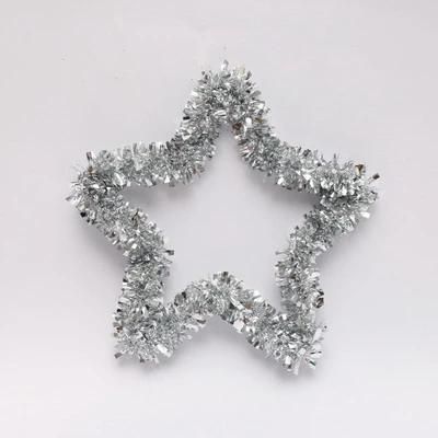Cheap Price Chistmas Tree Decorative Silver 30cm Pet Christmas Star Shape Wreath