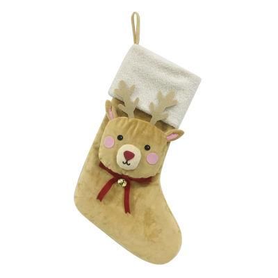 BSCI Reindeer New Socks Stocking Accessories Christmas Decoration Ornament Tree Hanging