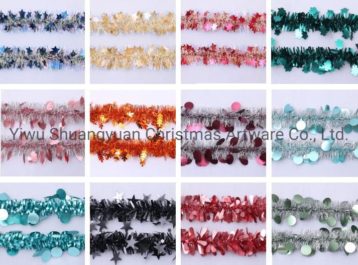 Christmas Tinsel Garland Tree and Home Decoration Hanging Ornaments