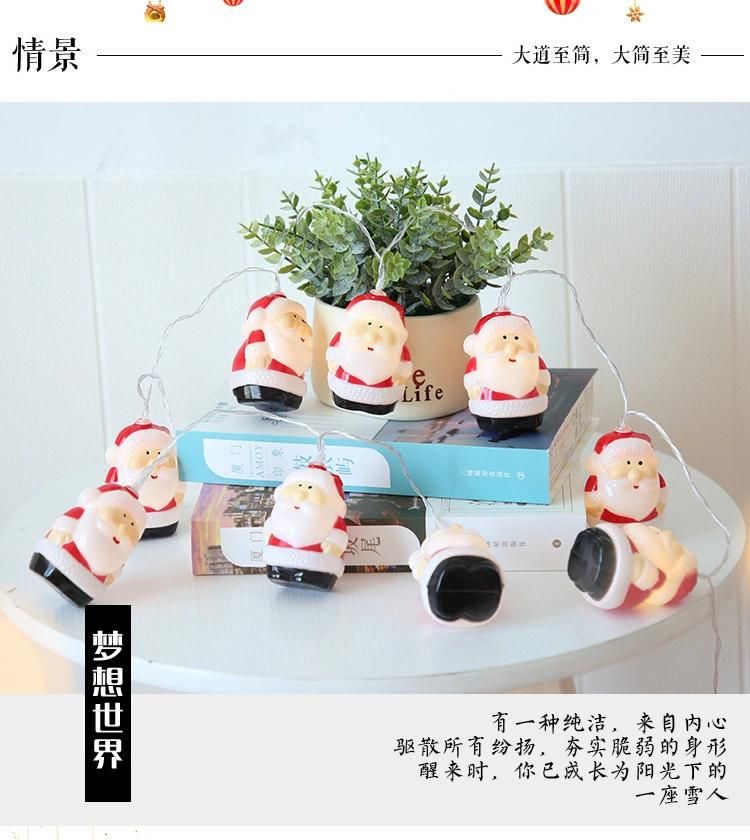 Garland Merry Christmas Decor for Home Xmas New Year 2022 Snowman Santa Claus String Light