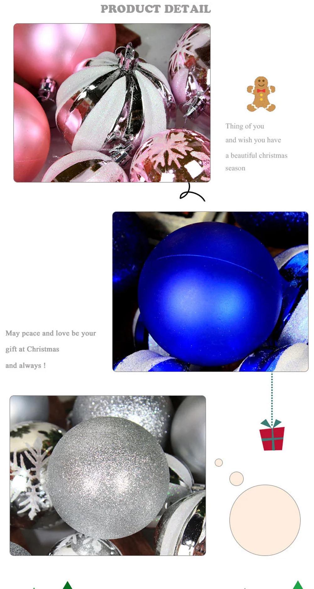 Hot Sale Multiple Christmas Balls with Glitters for Christmas Tree Decoration Ornaments