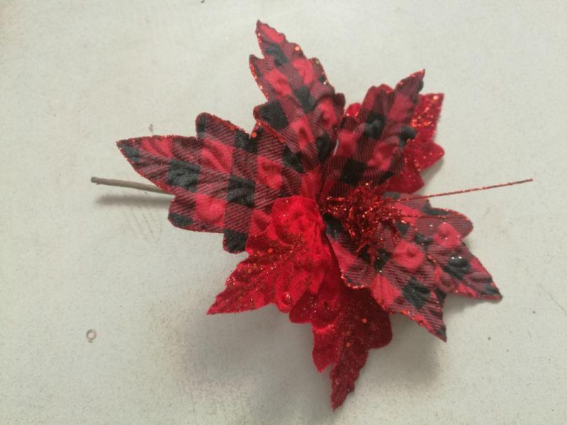 New Design Multicolor Artificial Simulation Christmas Flowers for Indoor Home Decoration