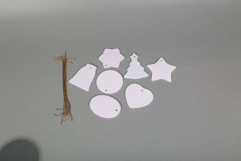 Hot Sell Sublimation Blank Ceramic Pendants Ornaments Christmas Decorations