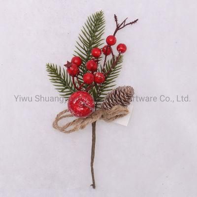 Christmas Berry Artificial Pinecone Red Fruit for Christmas Decoration Flower Artificial Pine Tree Branches