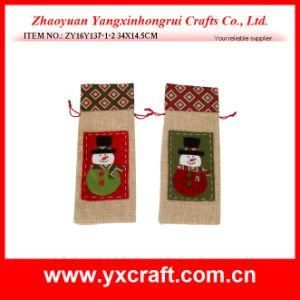 Christmas Decoration (ZY16Y137-1-2 34X14.5CM) Snowman Wine Bag Wine Packaging