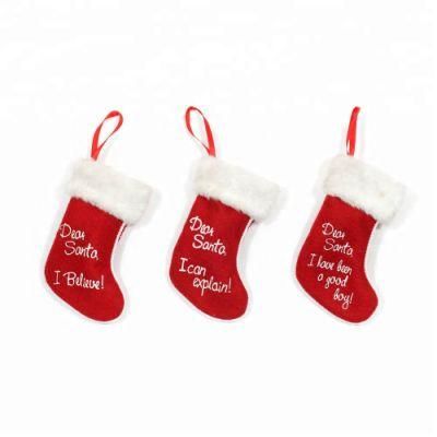 Christmas Decoration Red Felt Hanging Sock