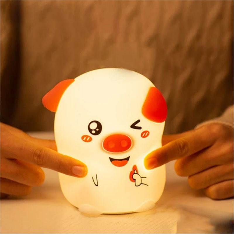 LED Cute Pig Silicone Night Lamp Children Birthday Christmas Gifts