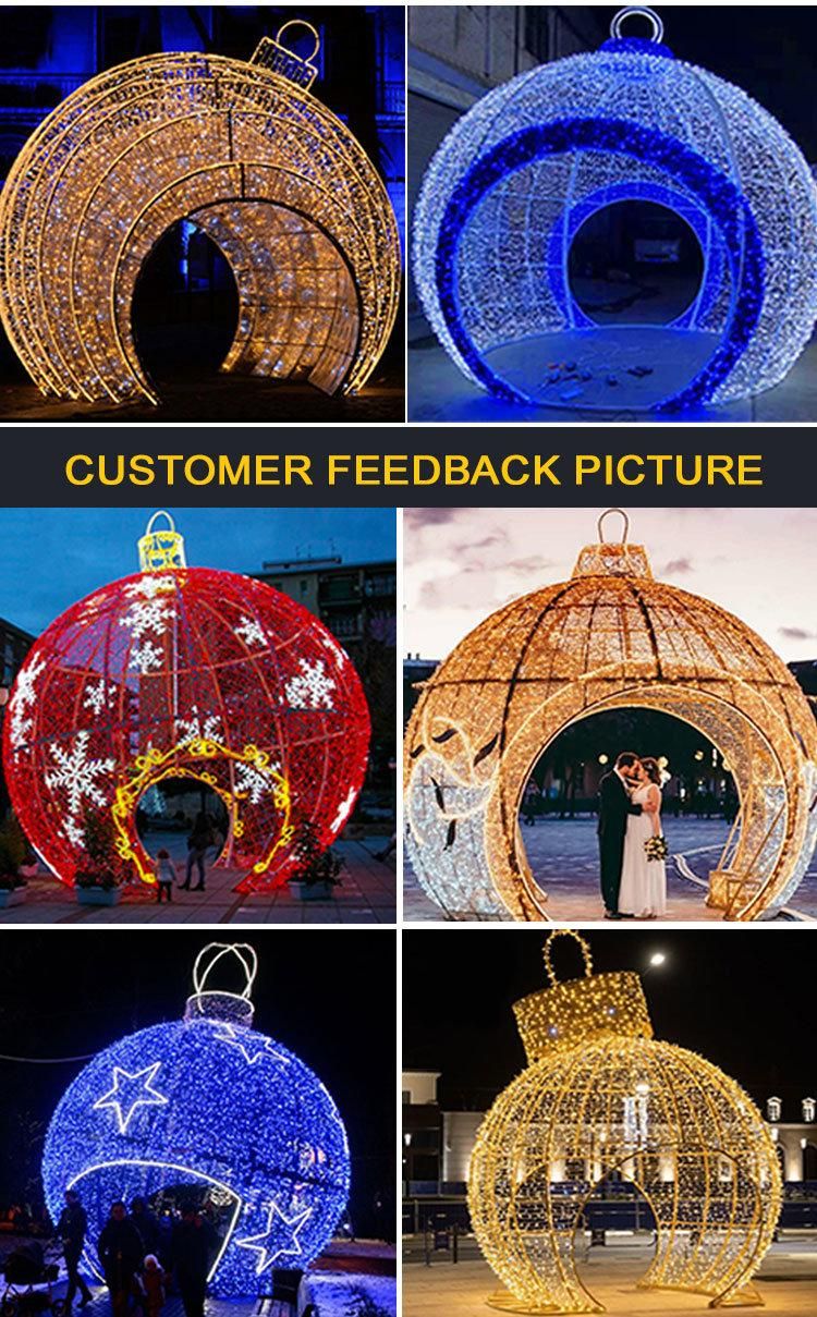 Custom Made Outdoor Decoration LED 3D Giant Ball Motif Light