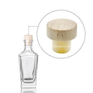 Customized Polished Top Shape Spirits Vodka Whiskey Tequila Rum Logo Synthetic Cork Stopper